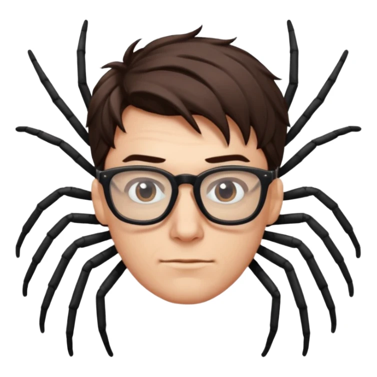 combination of a spider and the cool guy wearing glasses sticker