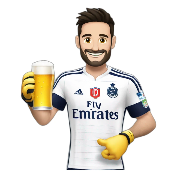 Hugo Lloris qui boit une bière sticker
