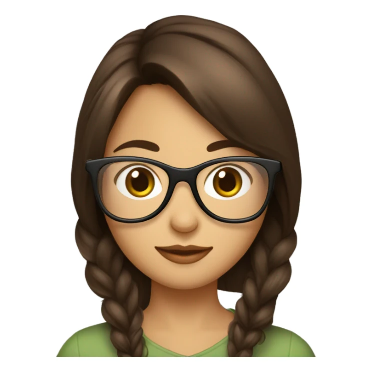 Fille brune au yeux verts avec des lunettes écailles marron sticker