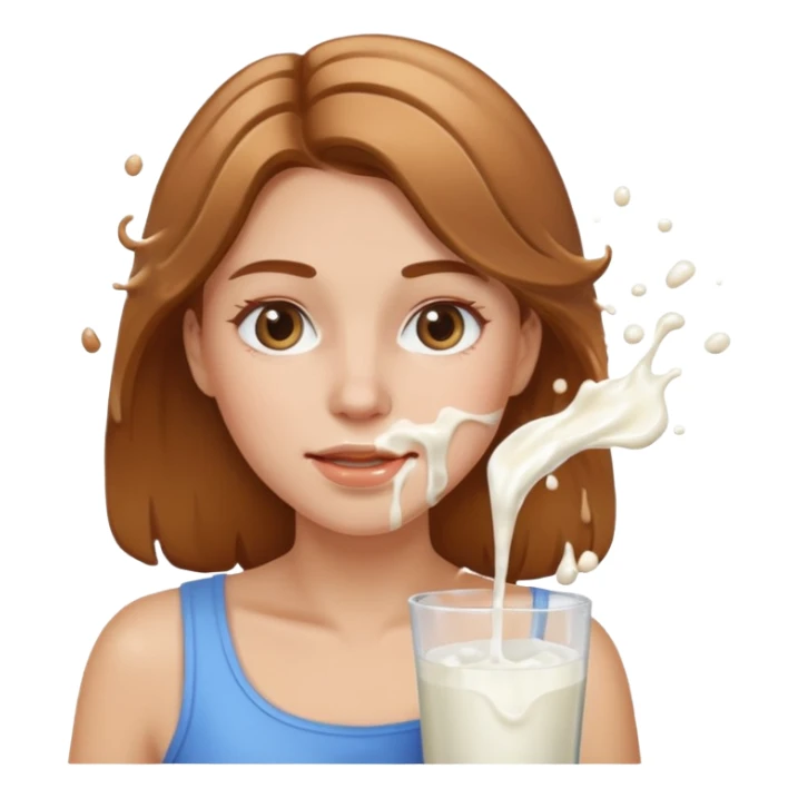 Une femme avec des éclaboussures de lait pleins le visage sticker