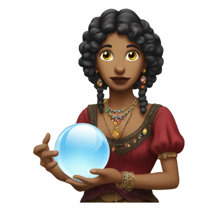 Gypsy with crystal ball in hand sticker