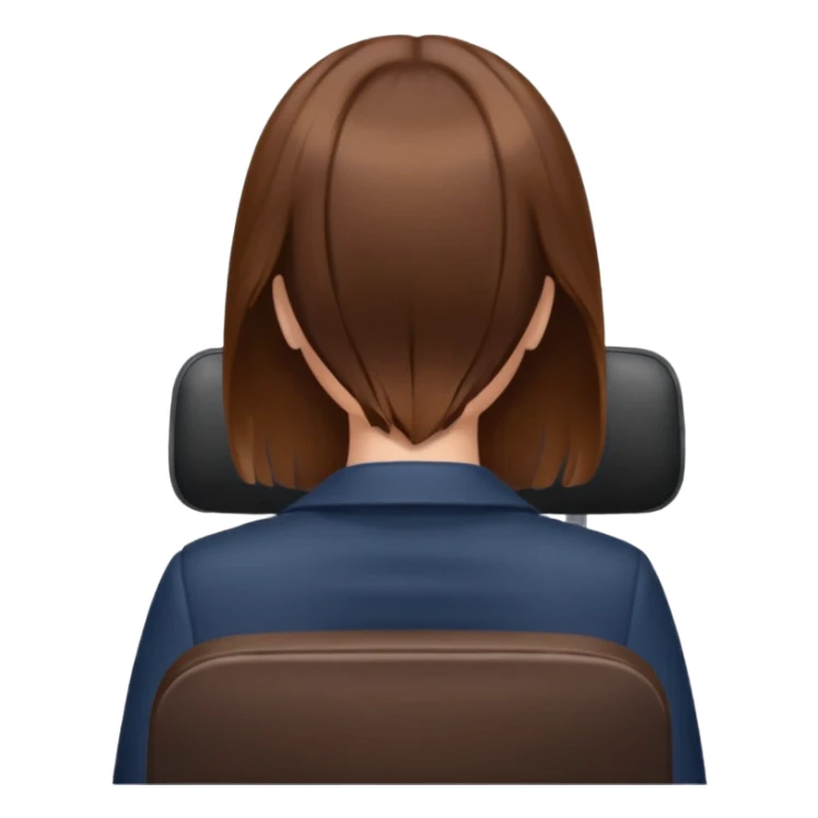 Back of head woman sitting on an office chair sticker