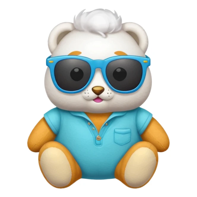 a plushie wearing cool sunglasses sticker