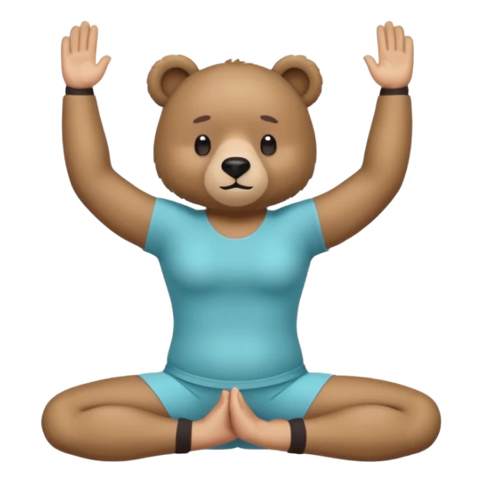 bear doing pilates yoga with yoga clothes sticker