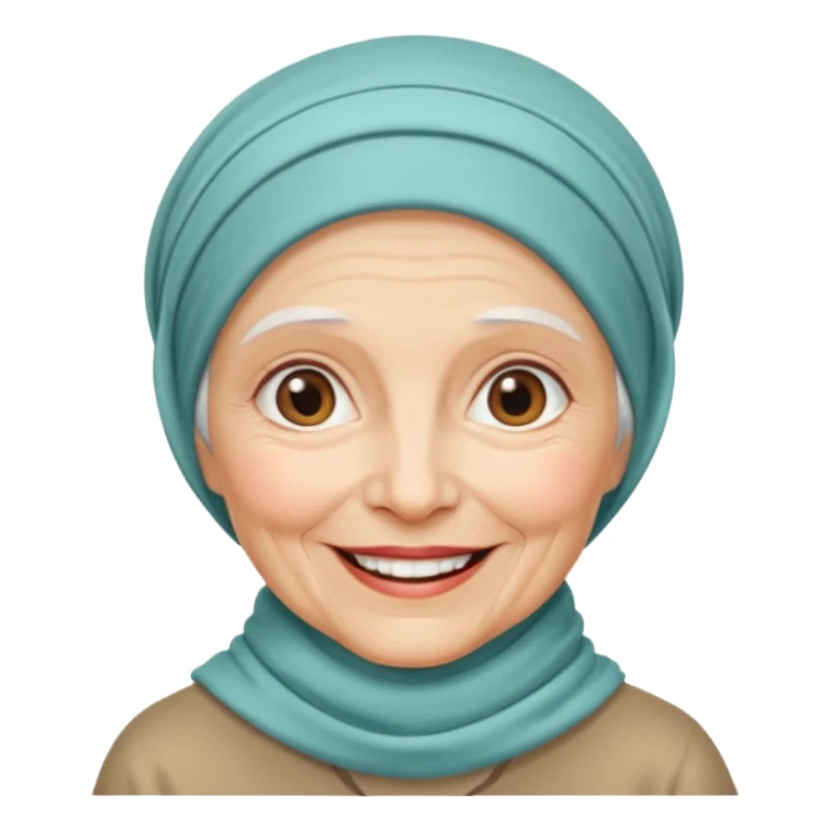 yaşlı beyaz tenli başörtülü teyze sticker