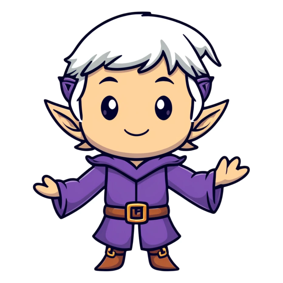 Frieren the elf mage with silver hair sticker