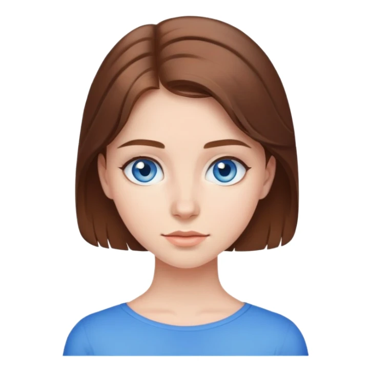 23 year old girl with brown hair and blue thin eyes sticker