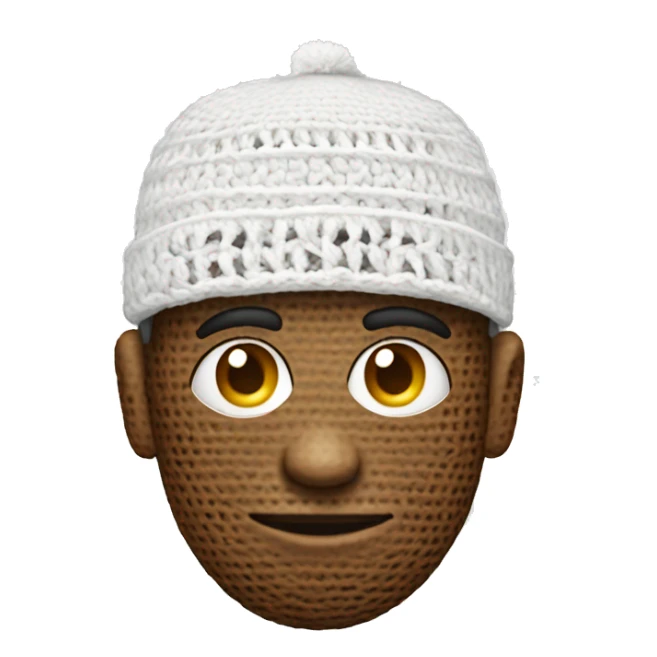 skateman with crochet cap in the head sticker