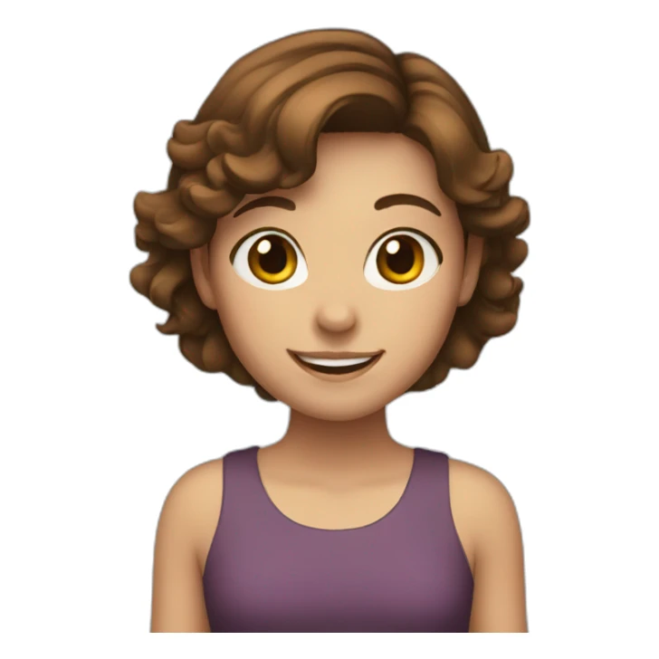 Girl with brown hair smile sticker