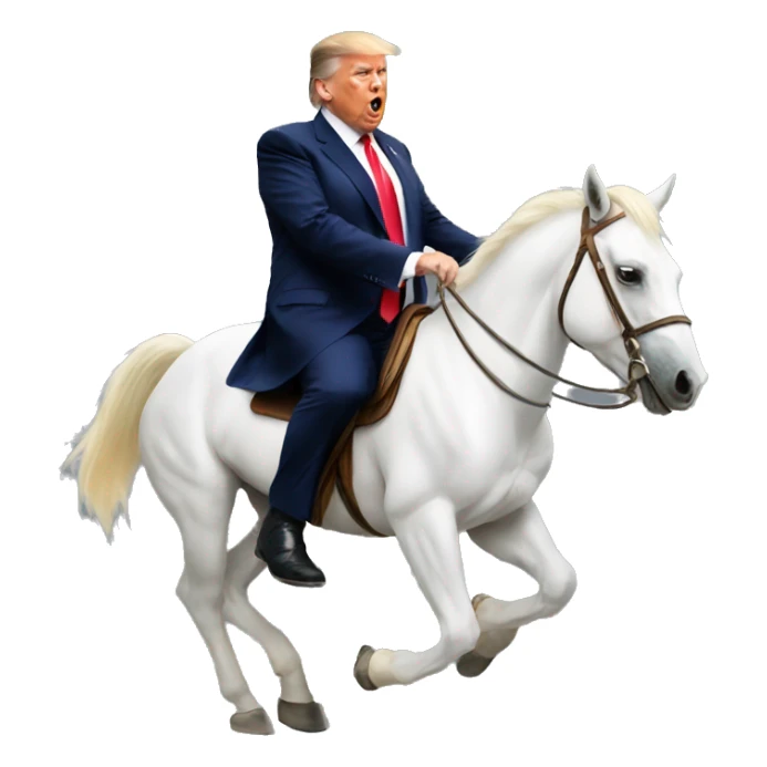 Draw President Trump riding a white horse sticker