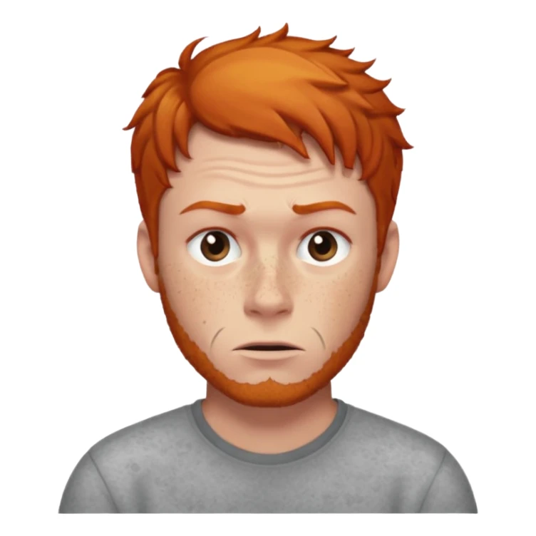 A ginger haired man raising his eyebrow in a questioning way sticker
