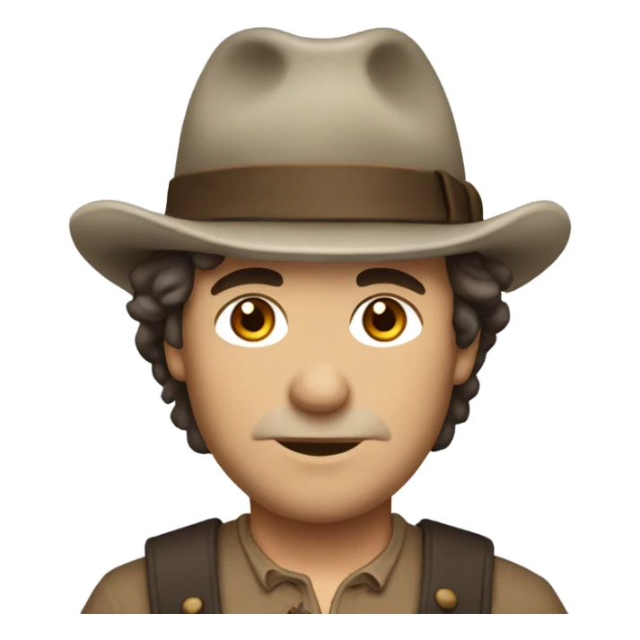 charles Ingalls brown hair and hat sticker