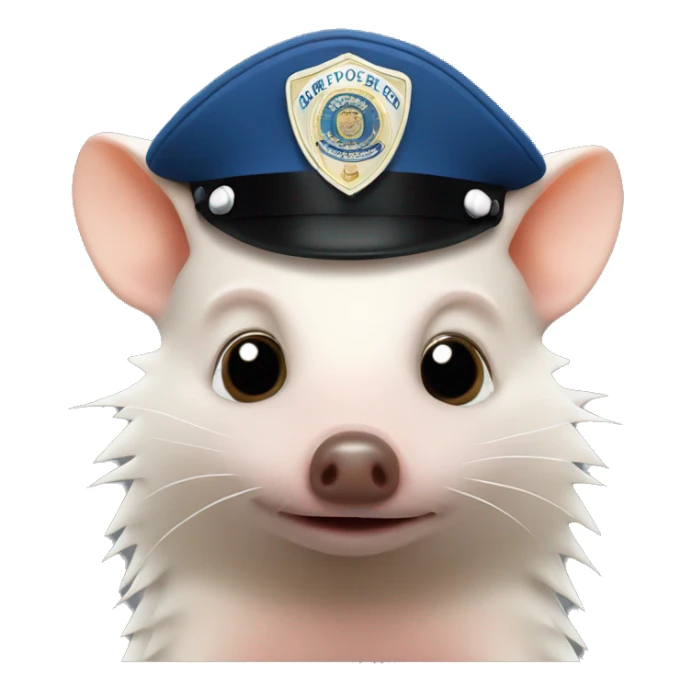 hairless hedgehog with police hat sticker