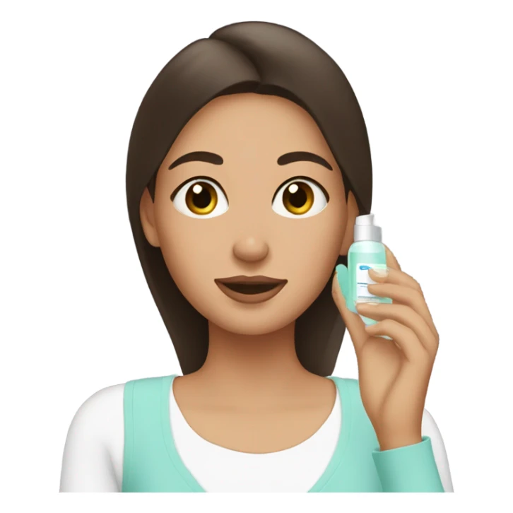 brunette white girl doing skincare sticker