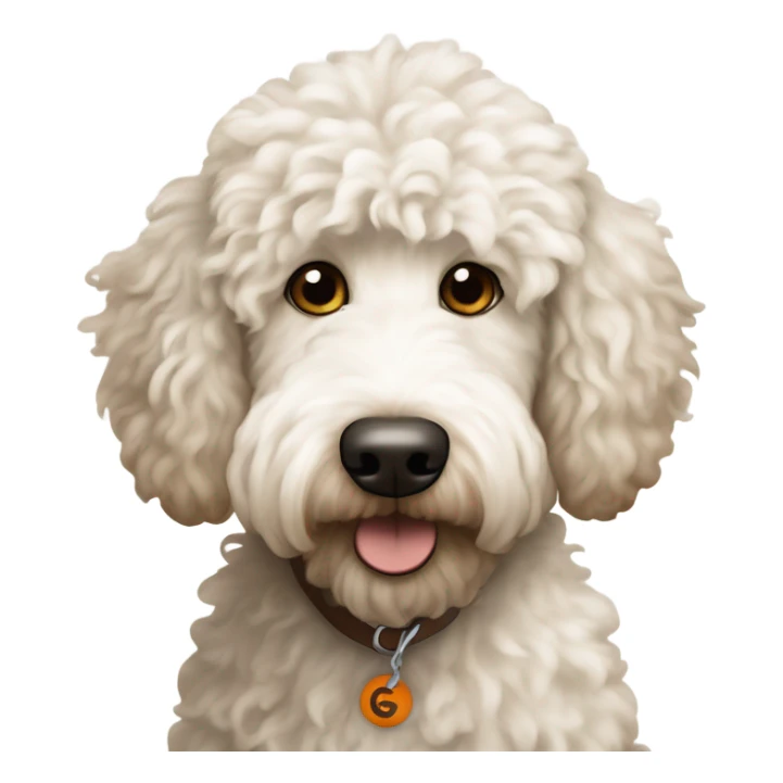 White Goldendoodle Cleveland brown football player  sticker