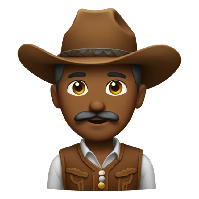 Cowboy with a mustache sticker