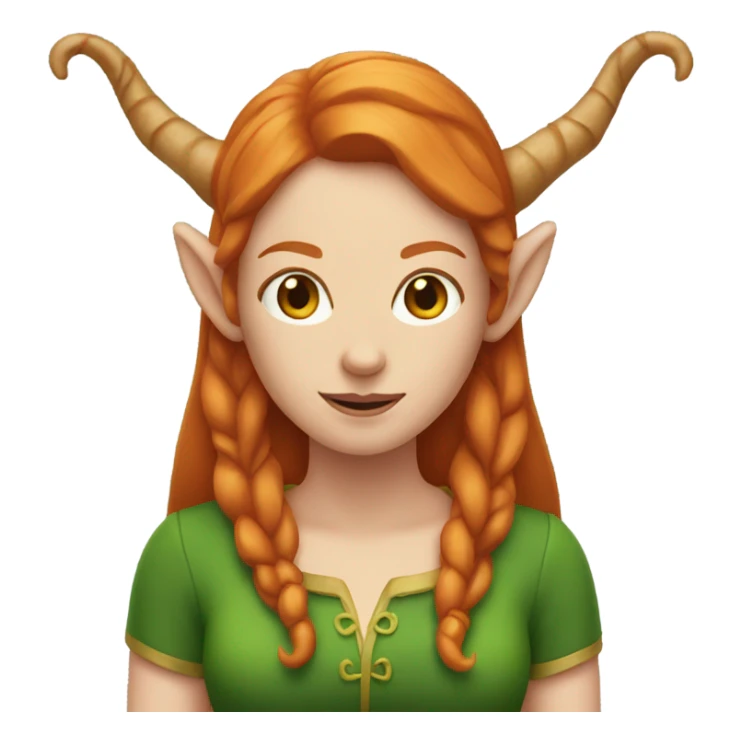 Ginger woman with elf ears and horns sticker
