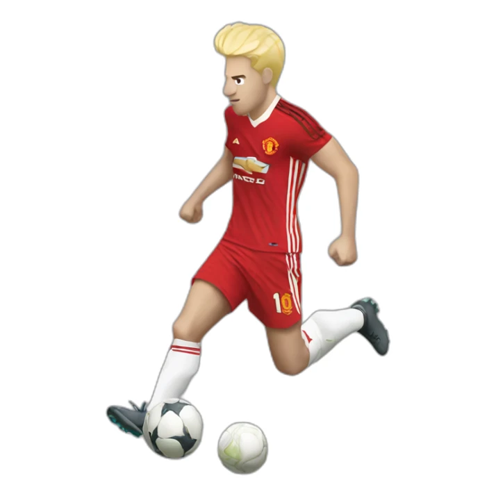 blonde manchester united player kicking sticker