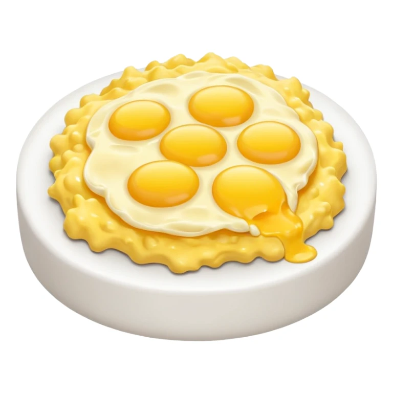 pile of scrambled eggs, simple, clear, vibrant yellow sticker