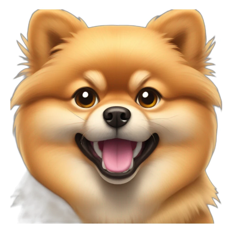 a muscular pomeranian spitz showing its muscles sticker