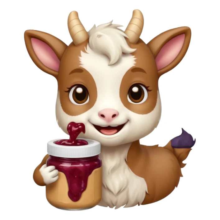 cute baby goat eating peanut butter and jelly  sticker