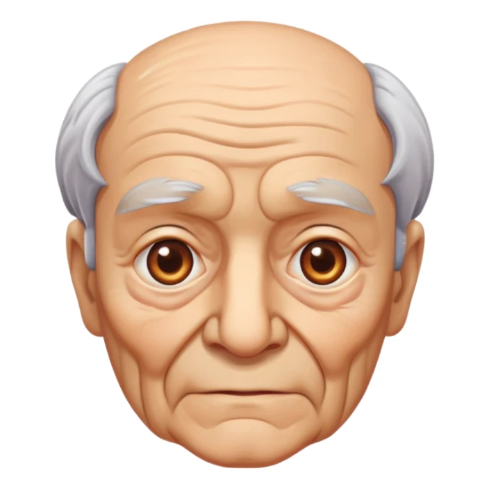 elderly grandfather with brown eyes sticker