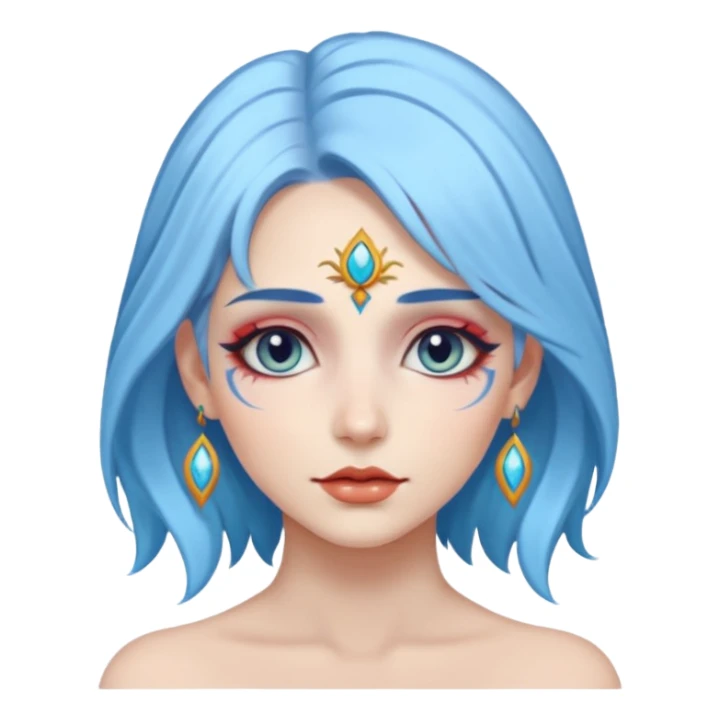 mystical woman light blue hari sticker