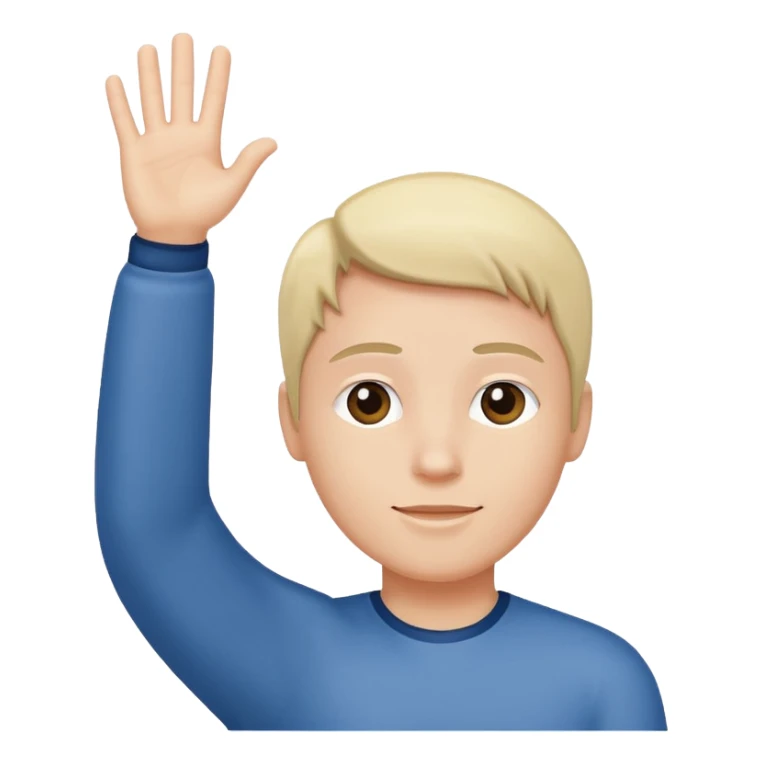 person raising one hand up diagonally, simple, clear sticker