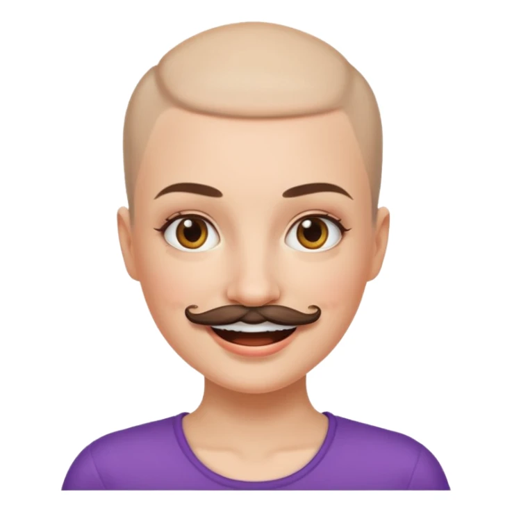 WOMEN BALD AND MUSTACHE sticker