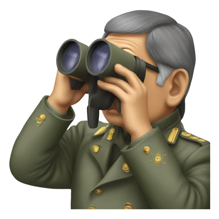 photorealistic Nazarbayev looks through binoculars
 sticker