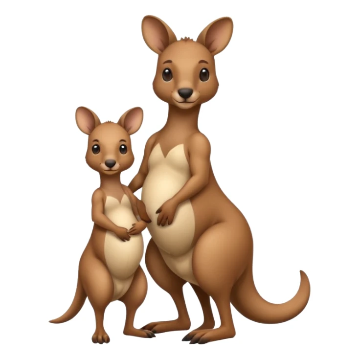 A kangaroo which has its baby kangaroo in its pouch(marsupium) sticker