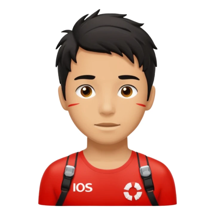 Lifeguard Teenager with Black messy hair saving lives sticker