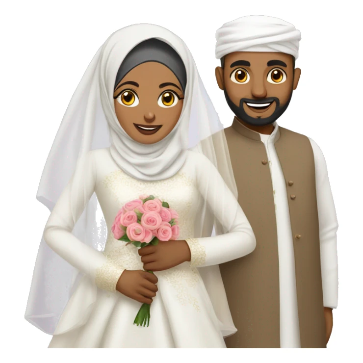 Black Hijabi and Desi Muslim wedding sticker