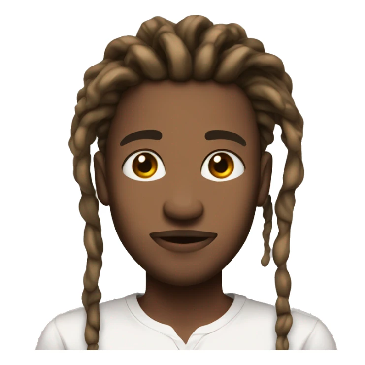 brown skin male short dreads big lips in a white shirt  sticker