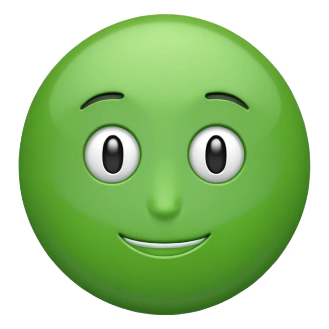 green emoji with psi (ψ) symbol, modern and clear look sticker