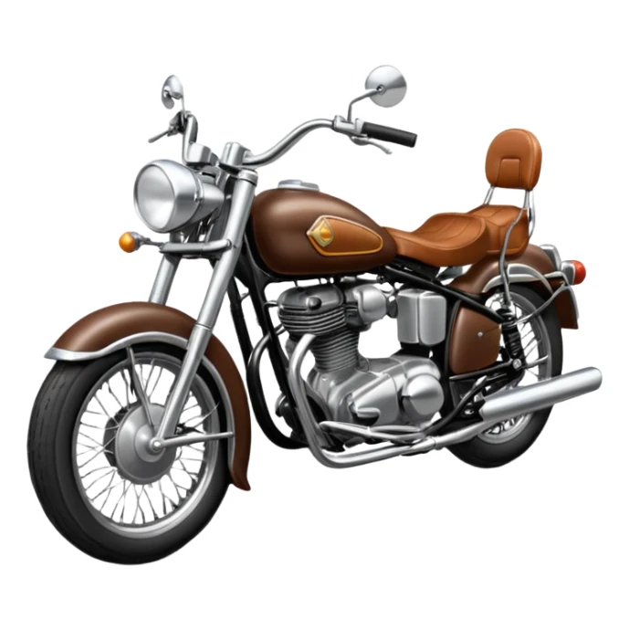 Draw a classic cruiser motorcycle with chrome details & leather seat. sticker
