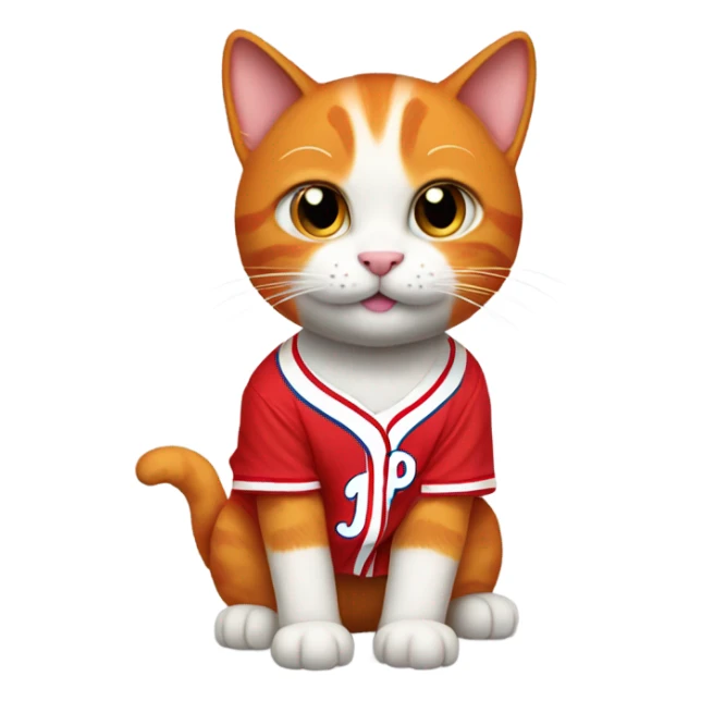 cute orange cat in philadelphia phillies shirt sticker