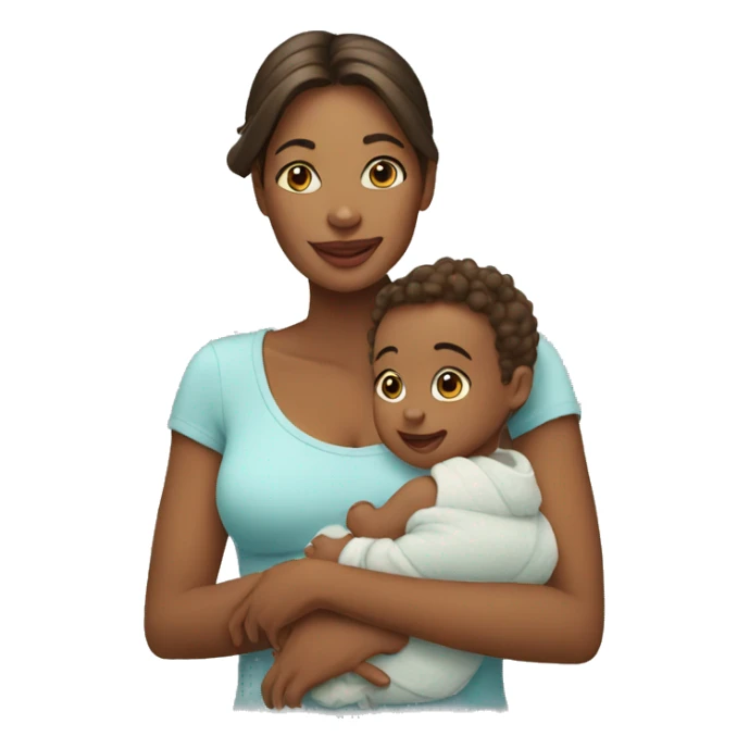 a beautiful woman with a baby boy sticker