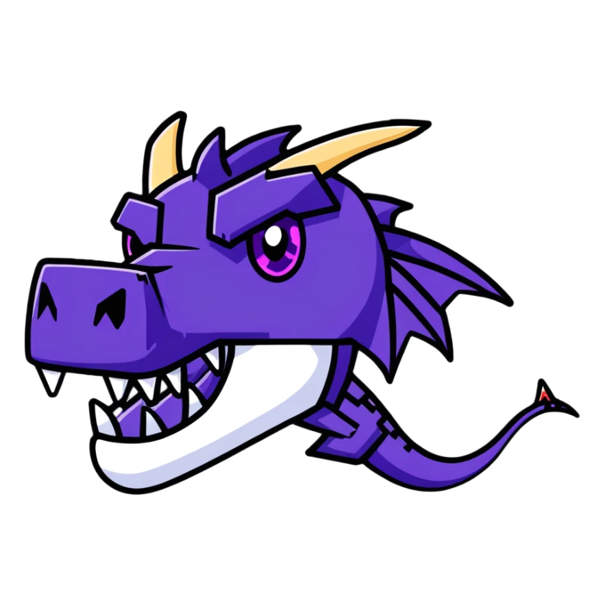 Minecraft black dragon head with purple eyes sticker