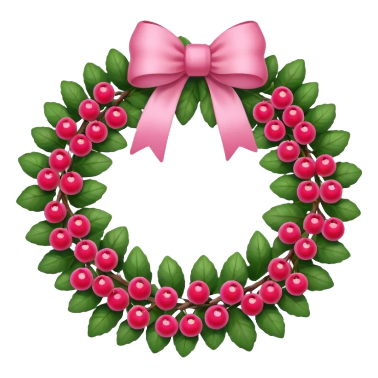 pink ornament wreath with berries sticker