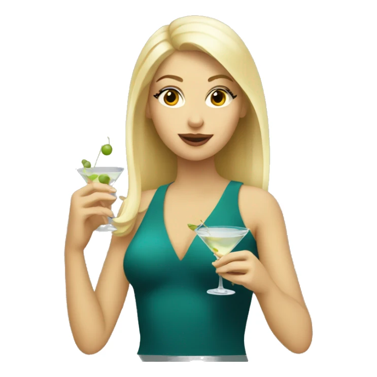 Blonde girl drinking a martini sticker