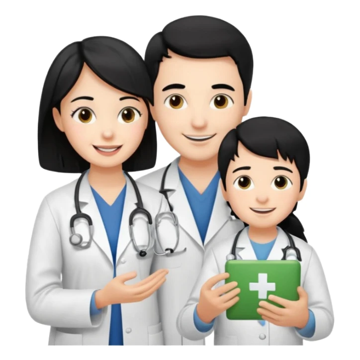 doutora cabelo preto de terapia para criança com autismo sticker