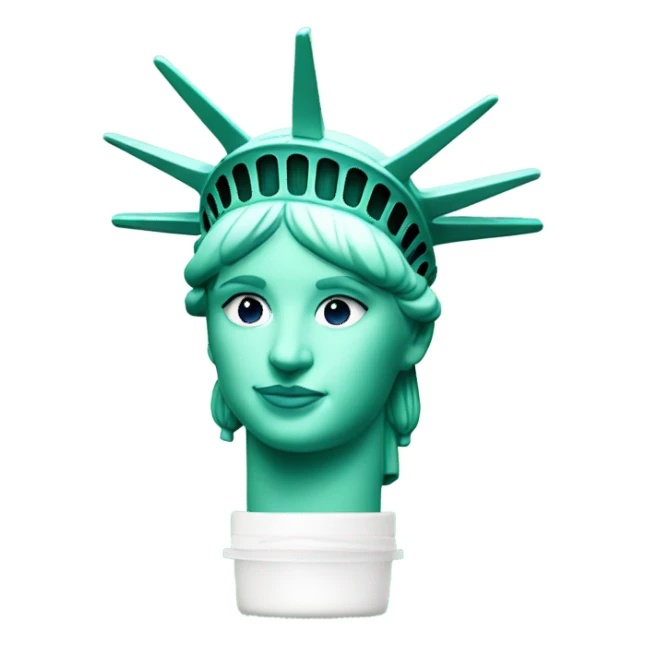 Statue of Liberty with lip balm sticker