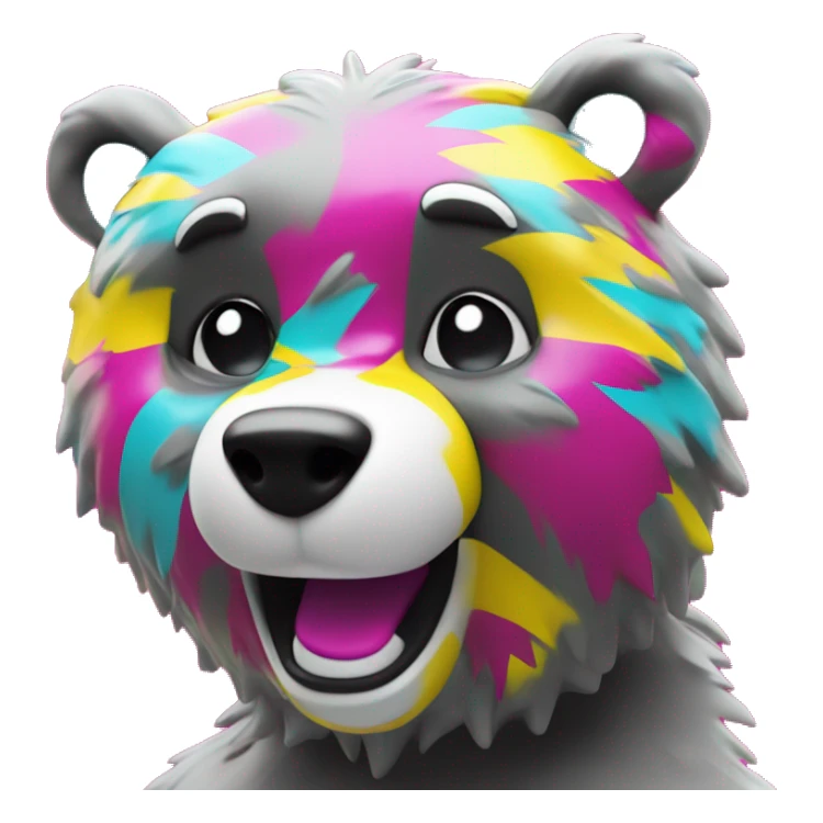 dancing bear using the cmyk color code of cyan = 35.96, magenta = 75.41, yellow = 99.89, and black = 41.39 sticker