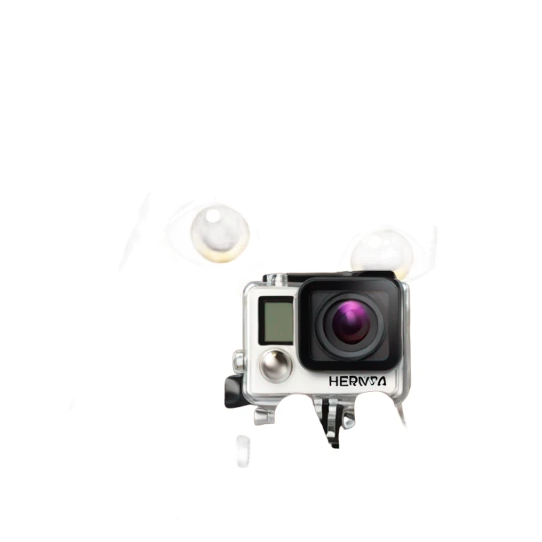 hot girl with long hair holding a gopro sticker