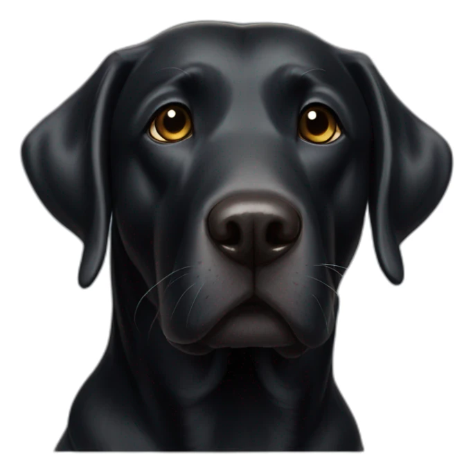 Senior Black lab round head tiny black eyes small tongue sticker