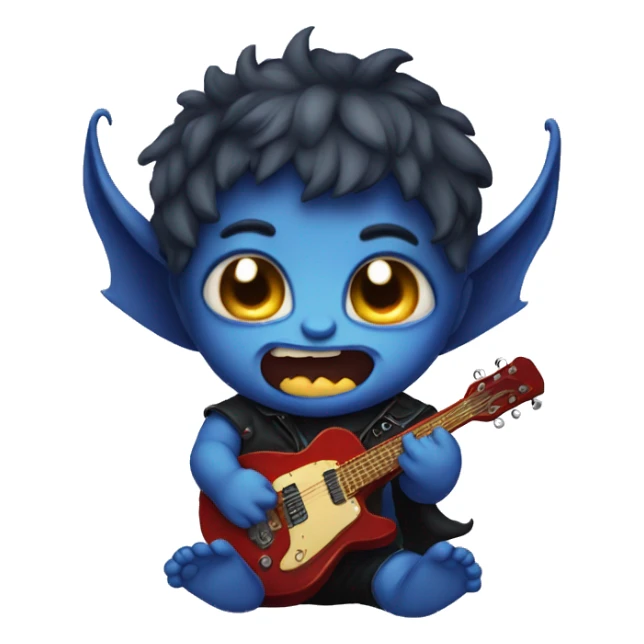 baby demon lstening music sticker
