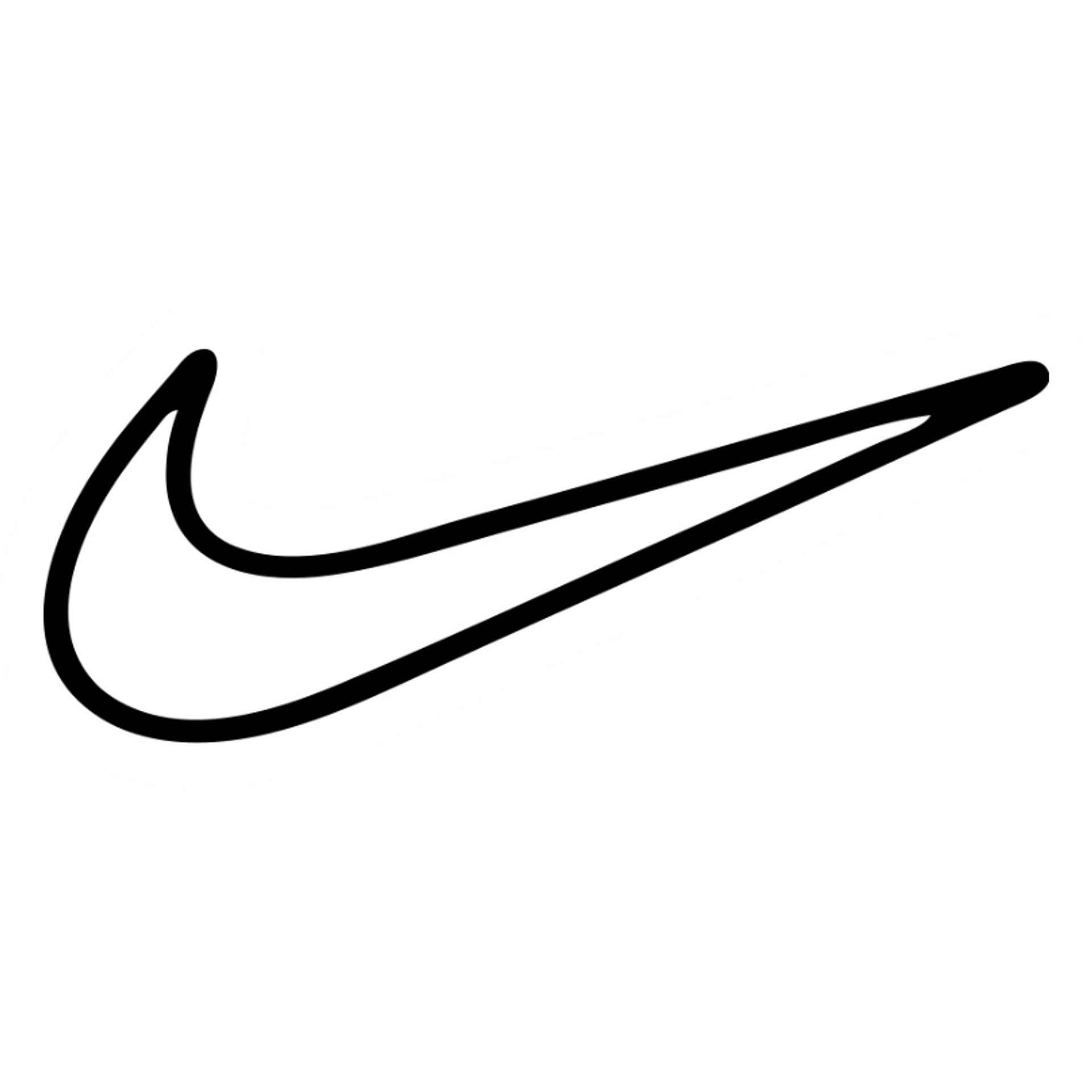 modern and sleek white Nike swoosh logo on black background, no text or decoration sticker