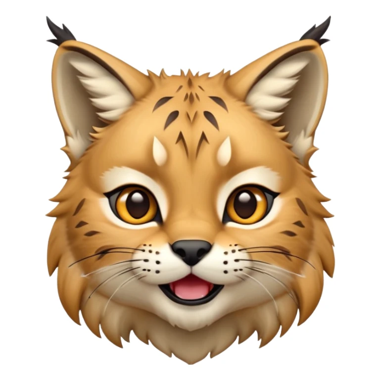 Cinematic-realistic cute-Lynx-Portrait-Emoji – Head tilted dramatically with an exaggeratedly amused expression, featuring a thick, tufted golden-brown coat with striking black ear tufts, wide, expressive amber eyes filled with playful disbelief. zoomed out to show shoulders sticker