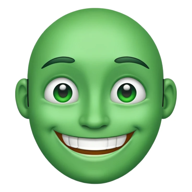 green face with a big smile sticker